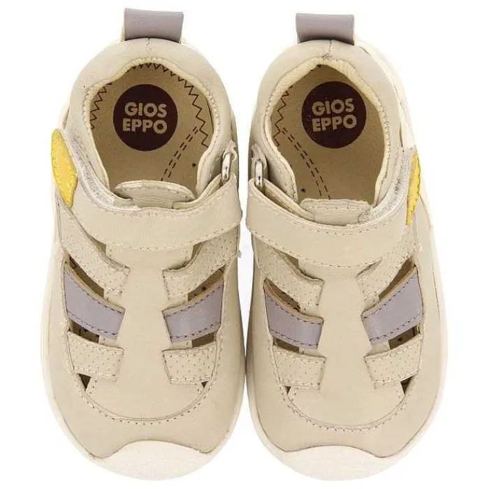 Gioseppo Bebe |Mi Primer Gioseppo<Sandalias Bebe Estilo Brogan De Piel Blanco Rojo Con Accesos De Color