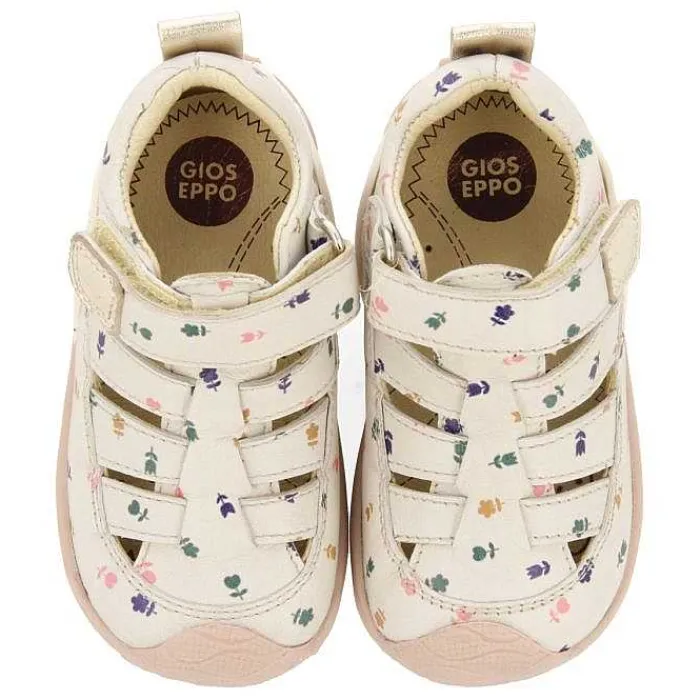 Gioseppo Bebe |Mi Primer Gioseppo<Sandalias Bebe Estilo Cangrejo De Piel Blanco Rojo Con Estampado Floral Jacumba