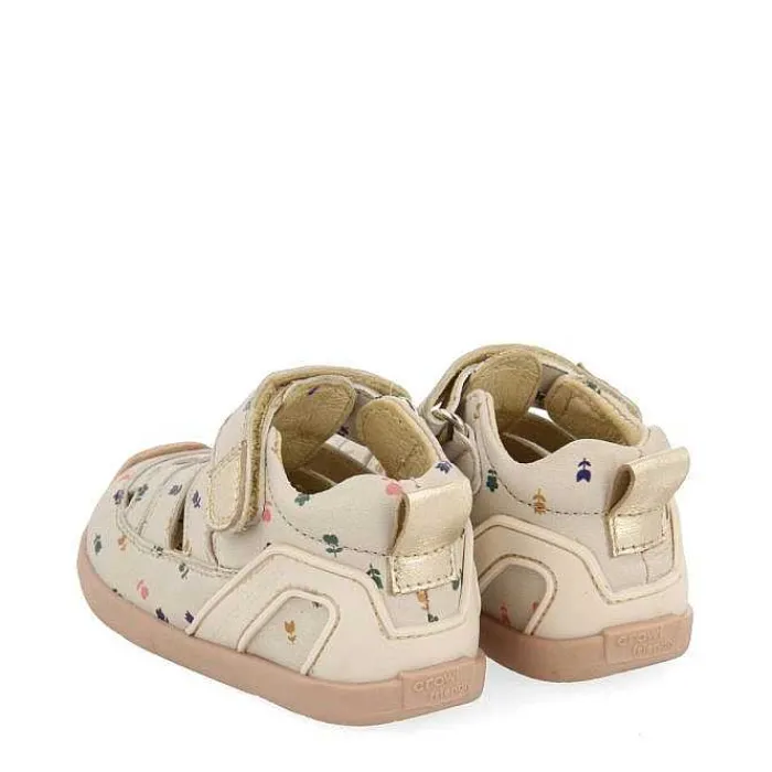 Gioseppo Bebe |Mi Primer Gioseppo<Sandalias Bebe Estilo Cangrejo De Piel Blanco Rojo Con Estampado Floral Jacumba
