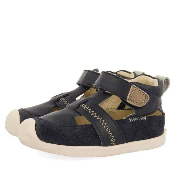 Gioseppo Bebe |Mi Primer Gioseppo<Sandalias Bebe Piel Azul Marino Estilo Cangrejeras Con Accesorios De Color Sllove