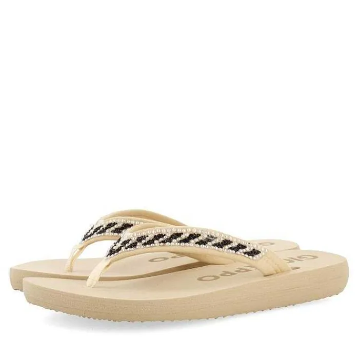 Gioseppo Chancletas<Sandalias Beige Con Adornos De Cristal Para Mujer Caradon