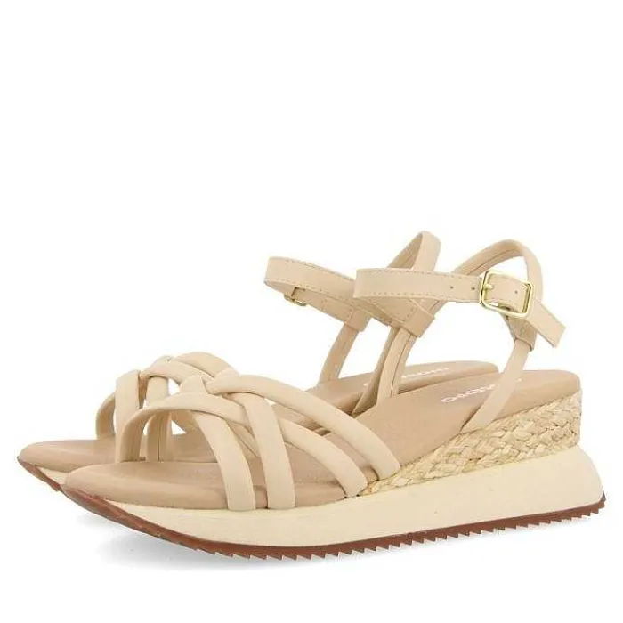 Gioseppo Sandalias Deportivas<Sandalias Blanco Cuña Y Tirantes Tubulares Para Mujer Permet