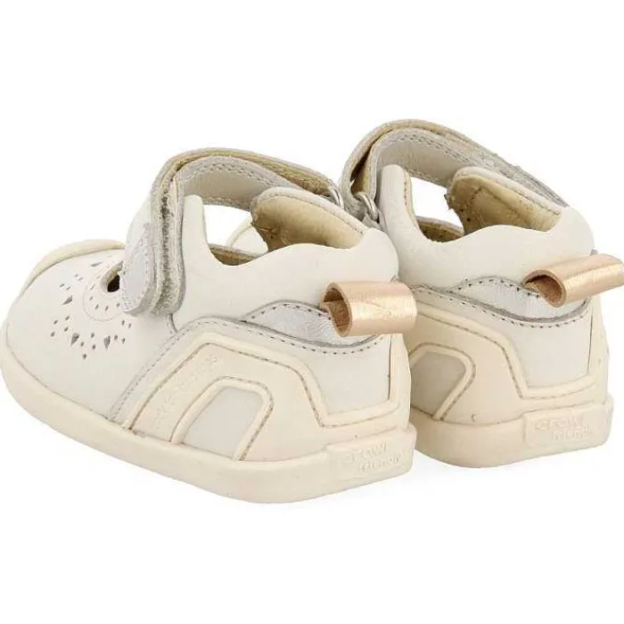Gioseppo Bebe |Mi Primer Gioseppo<Sandalias Cangrejo De Piel Blanca Con Perforaciones Fantasia Para Bebe Paignton