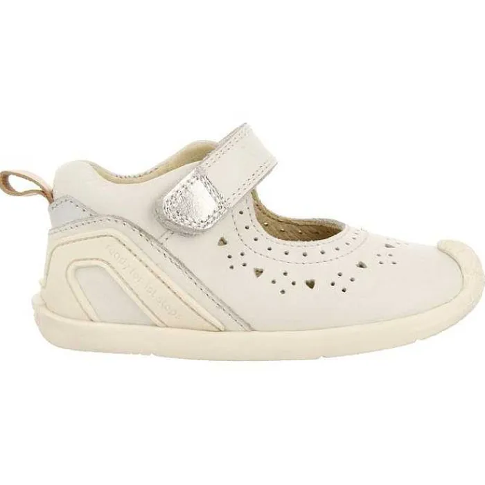 Gioseppo Bebe |Mi Primer Gioseppo<Sandalias Cangrejo De Piel Blanca Con Perforaciones Fantasia Para Bebe Paignton