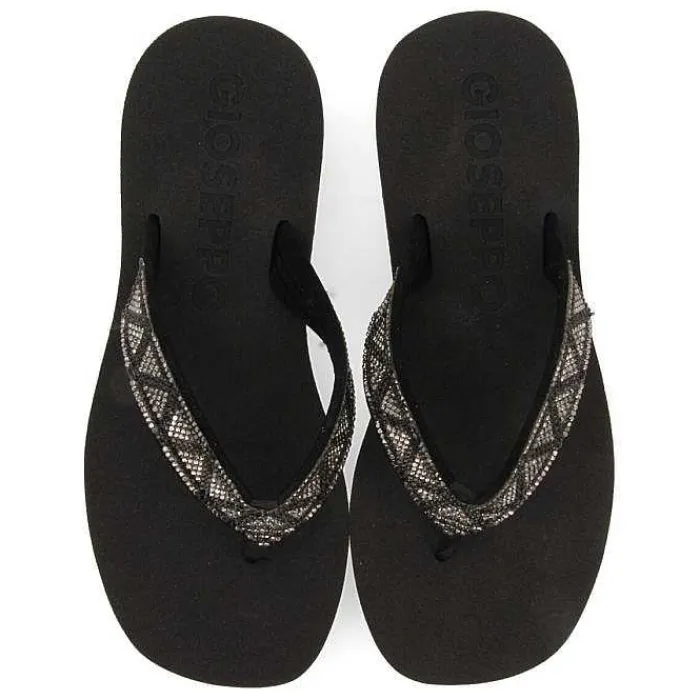 Gioseppo Chancletas<Sandalias Cize De Mujer En Color Gris Con Cristales Decorativos