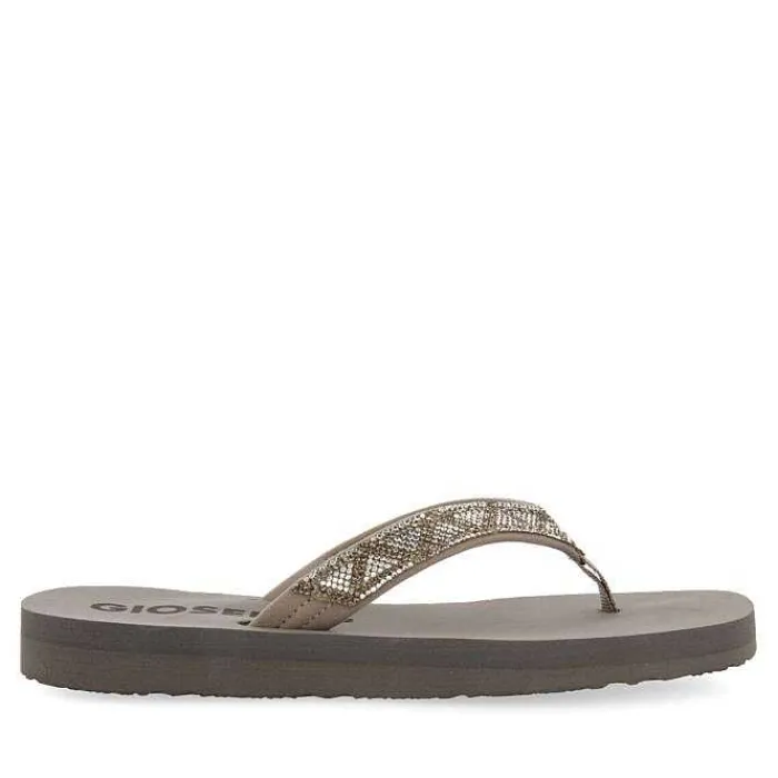 Gioseppo Chancletas<Sandalias Cize De Mujer En Color Negro Con Cristales Decorativos.