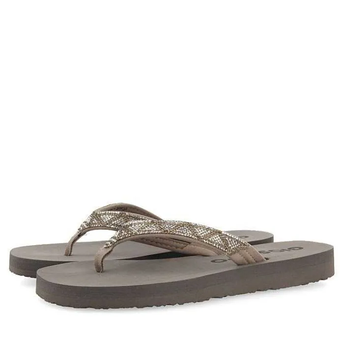 Gioseppo Chancletas<Sandalias Cize De Mujer En Color Negro Con Cristales Decorativos.