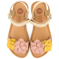 Gioseppo Niñas |Sandalias<Sandalias Color Off-White De Piel Con Adorno De Flores Para Nina Y Nino Imotski