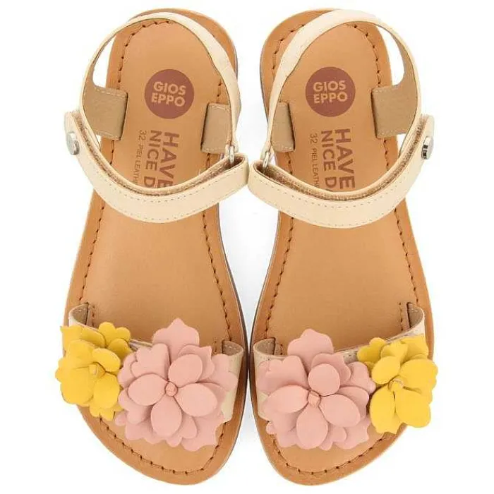 Gioseppo Niñas |Sandalias<Sandalias Color Off-White De Piel Con Adorno De Flores Para Nina Y Nino Imotski
