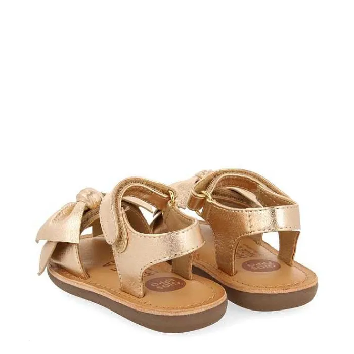Gioseppo Bebe |Sandalias Bebe Nina<Sandalias Color Oro Rosa De Piel Con Lazo Para Bebe Itala