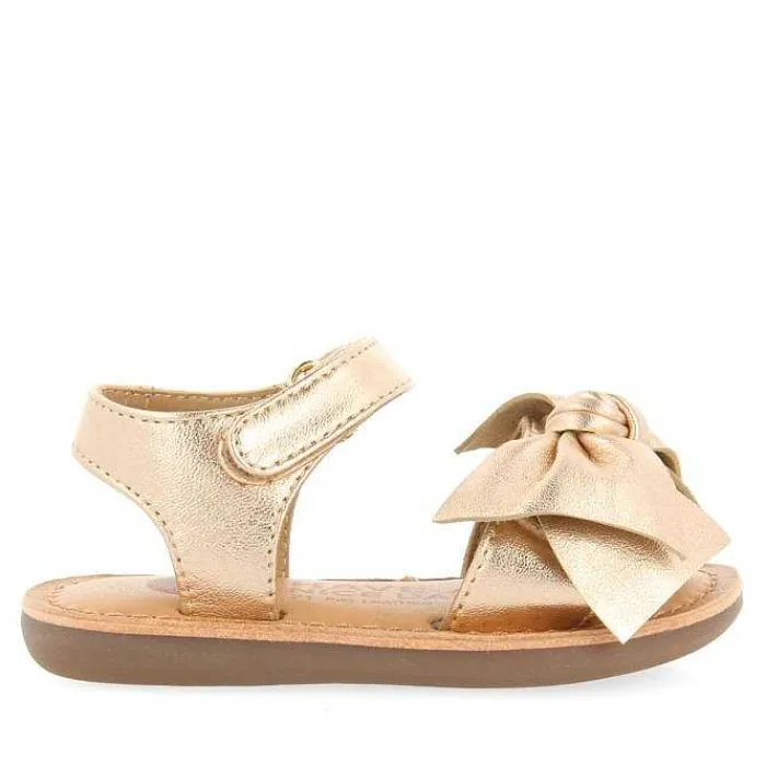 Gioseppo Bebe |Sandalias Bebe Nina<Sandalias Color Oro Rosa De Piel Con Lazo Para Bebe Itala