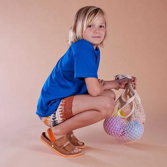 Gioseppo Niños |Chancletas<Sandalias Courgis Para Nino Con Plantilla Color Canela Y Detalles En Naranja Y Texto