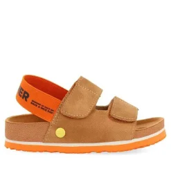 Gioseppo Niños |Chancletas<Sandalias Courgis Para Nino Con Plantilla Color Canela Y Detalles En Naranja Y Texto