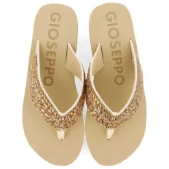 Gioseppo Chancletas<Sandalias Cuña Beige Adorno De Cristal Para Mujer Dispositivos