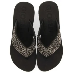 Gioseppo Chancletas<Sandalias Cuña Negras Adorno De Cristal Para Mujer Drenove