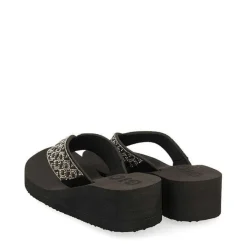 Gioseppo Chancletas<Sandalias Cuña Negras Adorno De Cristal Para Mujer Drenove