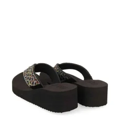 Gioseppo Chancletas<Sandalias Cuña Negras Adorno De Cristal Para Mujer Drenove