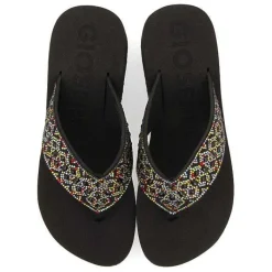 Gioseppo Chancletas<Sandalias Cuña Negras Adorno De Cristal Para Mujer Drenove
