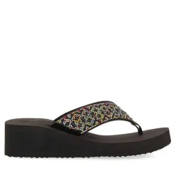 Gioseppo Chancletas<Sandalias Cuña Negras Adorno De Cristal Para Mujer Drenove