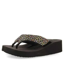 Gioseppo Chancletas<Sandalias Cuña Negras Adorno De Cristal Para Mujer Drenove