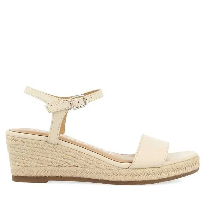 Gioseppo Sandalias Cuña<Sandalias Cuña Piel Blanco Rojo Mujer Yalaha