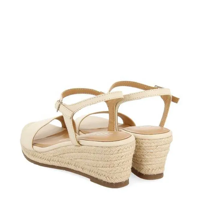 Gioseppo Sandalias Cuña<Sandalias Cuña Piel Blanco Rojo Mujer Yalaha