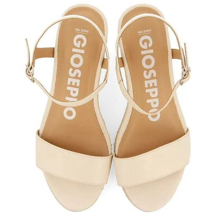 Gioseppo Sandalias Cuña<Sandalias Cuña Piel Blanco Rojo Mujer Yalaha