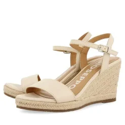 Gioseppo Sandalias Cuña<Sandalias Cuña Piel Con Yute Blanco Rojo Para Mujer Zhepe