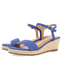 Gioseppo Sandalias Cuña<Sandalias Cuña Piel Con Yute Azul Para Mujer Xarre