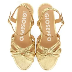 Gioseppo Sandalias Cuña<Sandalias Cuña Piel Dorada Con Yute Para Mujer Lelant