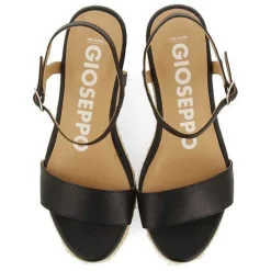 Gioseppo Sandalias Cuña<Sandalias Cuña Piel Negro Yute Mujer Yalaha