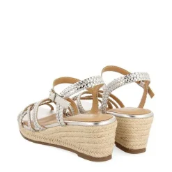 Gioseppo Sandalias Cuña<Sandalias Cuña Piel Plata Con Yute Para Mujer Lelant