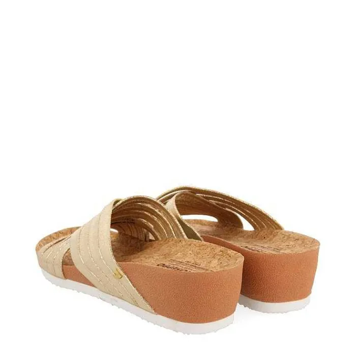 Gioseppo Chancletas<Sandalias Cuña Tirantes Dorados Para Mujer Romper