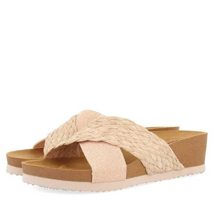 Gioseppo Chancletas<Sandalias Cuña Tiras Rosa Para Mujer Goulds
