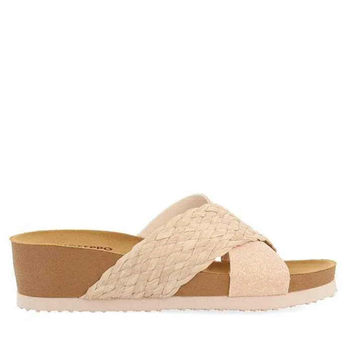 Gioseppo Chancletas<Sandalias Cuña Tiras Rosa Para Mujer Goulds