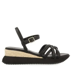 Gioseppo Sandalias Deportivas<Sandalias Cuña Tiras Tubulares Negras Para Mujer Permet