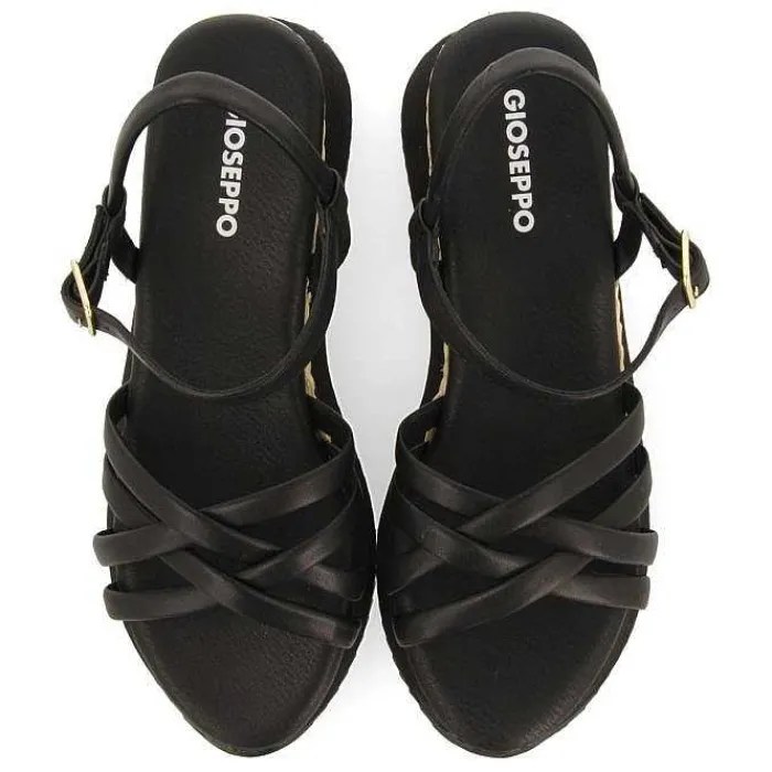 Gioseppo Sandalias Deportivas<Sandalias Cuña Tiras Tubulares Negras Para Mujer Permet
