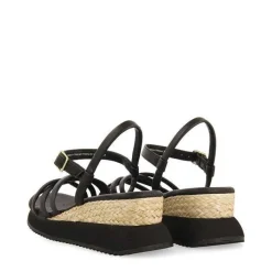 Gioseppo Sandalias Deportivas<Sandalias Cuña Tiras Tubulares Negras Para Mujer Permet