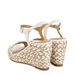 Gioseppo Sandalias Cuña<Sandalias De Cuña Alta Blanco Y Natural Con Detalles Trenzados Para Mujer Tigard