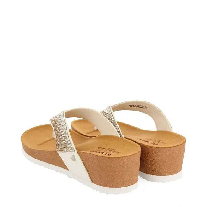 Gioseppo Chancletas<Sandalias De Cuña Con Tira De Piedra Color Nude Para Mujer Isnello
