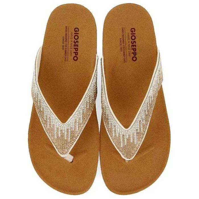 Gioseppo Chancletas<Sandalias De Cuña Con Tira De Piedra Color Nude Para Mujer Isnello