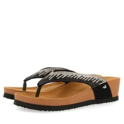 Gioseppo Chancletas<Sandalias De Cuña Con Tira De Pedrerias Negras Para Mujer Isnello