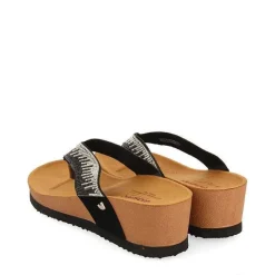 Gioseppo Chancletas<Sandalias De Cuña Con Tira De Pedrerias Negras Para Mujer Isnello