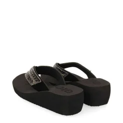 Gioseppo Chancletas<Sandalias De Cuña Negras Con Adornos De Cristal Para Mujer Dispositivos