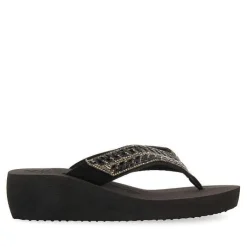 Gioseppo Chancletas<Sandalias De Cuña Negras Con Adornos De Cristal Para Mujer Dispositivos