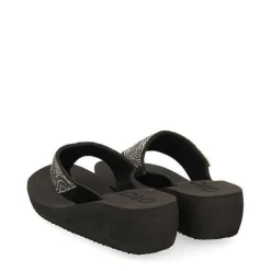 Gioseppo Chancletas<Sandalias De Cuña Negras Con Adornos De Cristal Para Mujer De Buccheri