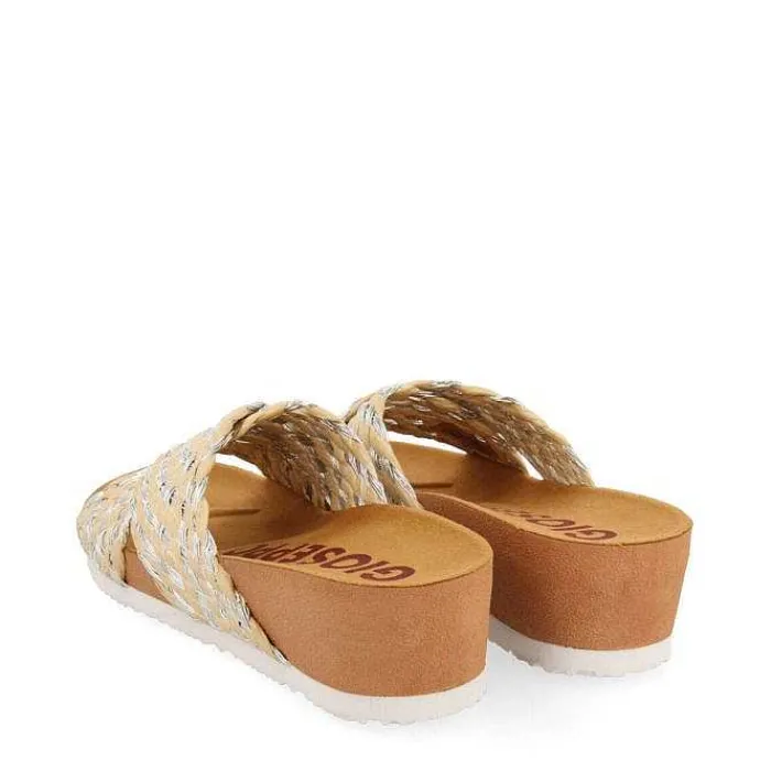 Gioseppo Chancletas<Sandalias De Mujer Bandrele Con Plantilla De Rafia Y Tiras Plateadas
