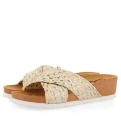 Gioseppo Chancletas<Sandalias De Mujer Bandrele Con Plantilla De Rafia Y Tiras Plateadas