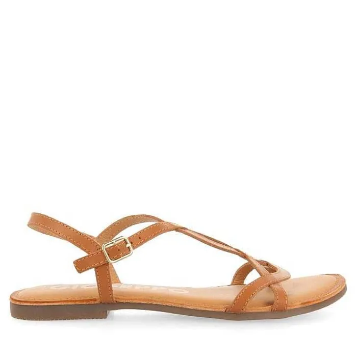 Gioseppo Sandalias Planas<Sandalias De Mujer Lamim Color Tostado Con Tira Fina