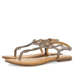 Gioseppo Sandalias Planas<Sandalias De Mujer Merignas Con Tiras Trenzadas Plata Oscuro